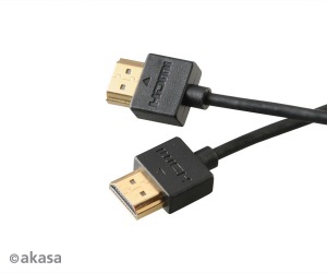 Obrzok AKASA AK-CBHD12-20BK Proslim HDMI - HDMI M  - AK-CBHD12-20BK