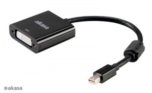 Obrzok AKASA AK-CBDP16-20BK Mini DisplayPort to DVI Active Converter - AK-CBDP16-20BK