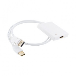 Obrzok tovaru 4World redukcia, DisplayPort [M] + USB [M] na HDMI [F], 0,5m, biely - 08754