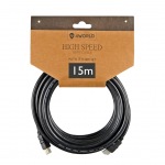 Obrzok produktu 4World Kabel HDMI - HDMI High Speed s Ethernet (v1.4),  3D,  HQ,  BLK,  15m