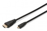 Obrzok produktu ASSMANN HDMI 2.0 HighSpeed w / Ethernetem Cable HDMI A M (plug) / microHDMI D 1m