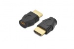 Obrzok produktu ASSMANN HDMI 2.0 HighSpeed w / Ethernetem Adapter HDMI A M / microHDMI D F black