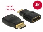 Obrzok produktu Delock adapter HDMI Mini-C(M)->HDMI(F) High Speed HDMI with Ethernet 4k