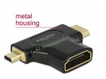 Obrzok produktu Delock adapter HDMI mini-C(M) + HDMI Micro-D(M)->HDMI(F) 4k High Speed Ethernet