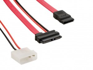 Obrzok tovaru 4World Kabel SATA3 13pin F - SATA3 7pin F+LP4 29cm - 08521