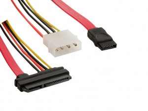 Obrzok tovaru 4World Kabel SATA3 22pin F - SATA3 7pin F+LP4 60cm - 08556