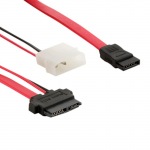 Obrzok produktu 4World HDD kbel | SATA 2 | 13pin SATA Slimline (F) - 7pin SATA (F) & LP4 | 50cm