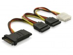 Obrzok produktu DeLock napjac kbel SATA (M / F) -> 3x SATA (F) + Molex (F)