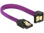 Obrzok produktu Delock SATA cable 6 Gb / s 10 cm down  /  straight metal purple Premium