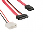 Obrzok produktu 4World Kabel SATA3 13pin F - SATA3 7pin F+LP4 29cm