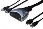 Obrzok produktu DIGITUS KVM HDMI prijma 1 uvate  /  2 PC,  USB,  2-port