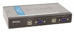Obrázok produktu D-Link KVM prepínač, 4 porty, USB, audio, video, pripojené káble