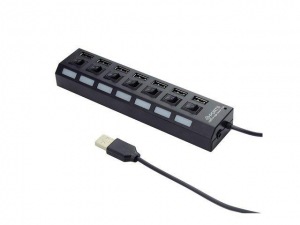 Obrzok Gembird USB 2.0 powered HUB so switchom 7 portov - UHB-U2P7-02