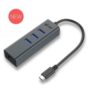 Obrzok i-tec USB-C Metal 3-portovy HUB s Gigabit Ethernet adapterom - C31METALG3HUB