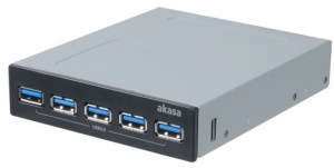 Obrzok AKASA USB hub USB 3.0 (5x) InterConnect Pro 5S - AK-ICR-19