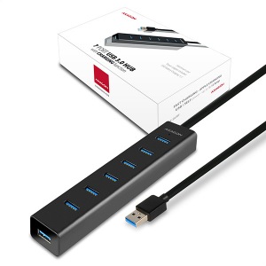 Obrzok AXAGON 7x USB3.0 ALU CHARGING hub v. AC adapteru - HUE-SA7BP
