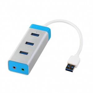 Obrzok i-tec USB 3.0 Metal HUB 3 Port With Audio Adapter - U3A3HUB