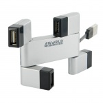 Obrzok produktu 4World rozboova USB 2.0, 4 porty, strieborn 