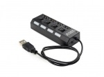 Obrzok produktu Gembird USB 2.0 HUB se switchem 4 porty,  iern