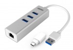 Obrzok produktu Unitek Y-3083B Hub 3x USB 3.0,  hlinkov + Gigabit Ethernet + USB typ-C adaptr