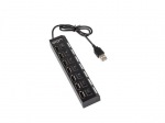 Natec UGO USB HUB 7-Port USB 2.0, active, on / off, black | Obrázok produktu Natec UGO USB HUB 7-Port USB 2.0, active, on / off, black