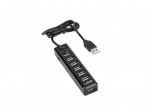 Obrzok produktu Natec UGO USB HUB 7-Port USB 2.0,  active,  on / off,  black