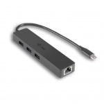 Obrzok produktu i-tec USB C Slim 3-port HUB Gigabit Ethernet USB 3.0 to RJ-45 3x USB 3.0