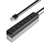 Obrzok produktu AXAGON HUE-SA7BP 7x USB3.0 ALU CHARGING hub vrtanie AC adaptru