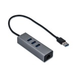 Obrzok produktu i-tec USB 3.0 Metal HUB 3 Port + Gigabit Ethernet Adapt.