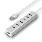 Obrzok produktu AXAGON HUE-SA7SP 7x USB3.0 ALU CHARGING hub vrtanie AC adaptru