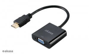 Obrzok AKASA AK-CBHD15-20BK redukcia HDMI - VGA M  - AK-CBHD15-20BK