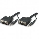 Obrzok produktu SVGA Monitor Cable Manhattan HD15 M / HD15 M, 4,5m + audio 3, 5mm jack