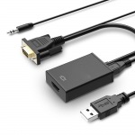 Obrzok produktu Gembird adaptr VGA(M) -> HDMI(F),  iern