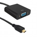 Obrzok produktu Qoltec Micro HDMI D male Adapter | VGA female | +3.5mm Audio | 0.2m