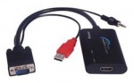Obrzok produktu Prevodnk VGA(DB15HD) a AUDIO (jack3.5mm) na HDMI,  HDCP kompatibiln