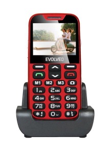 Obrzok EVOLVEO EasyPhone XDR. erven mobiln telefn pre senirov s nabjacm stojanom - EP600XDR