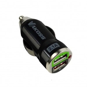 Obrzok Vakoss, automobilov nabjaka 2xUSB, 2, 1A, DC 12-24V TP-2465UK - TP-2465UK