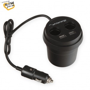 Obrzok Whitenergy Univerzlna automobilov nabjaka 12-24V s 2xUSB x2 CS 5V  - 