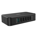 Obrzok produktu Unitek Y-P535 sieov nabjaka 60W 2.4A,  6x USB,  QC 3.0,  ierna