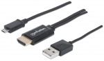 Obrzok produktu Manhattan MHL Cable  /  Adapter Micro-USB 5-pin to HDMI,  connects smartphone to TV