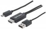 Obrzok produktu Manhattan MHL Cable  /  Adapter Micro-USB 11-pin to HDMI connects smartphone to TV