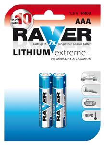 Obrázok Baterie RAVER 2x AAA LITHIUM - 1321112000