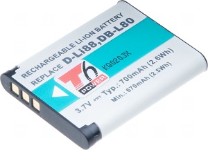 Obrzok tovaru Baterie T6 power Sanyo DB-L80,  D-Li88,  700mAh,  ern - DCSN0005