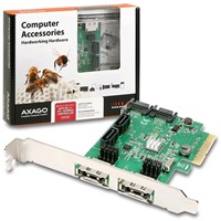 Obrzok AXAGO,  PCES-SH4,  PCI express karta,  2x e-SATA,  4x intern SATA 6G radi,  RA - PCES-SH4