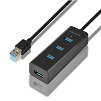 Obrzok AXAGON,  HUE-S2BL,  4 portov extern USB 3.0 CHARGING hub,  1.2m kbel,  napja - HUE-S2BL