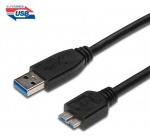 Obrzok produktu CNS USB 3.0 kbel,  Super-speed 5Gbps,  9pin,  A male - Micro B male,  2m,  ierny