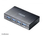 Obrzok produktu HUB USB AKASA Connect 4SV,  4x USB 3.0,  ern hlink