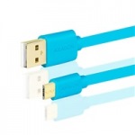 Obrzok produktu AXAGON - BUMM-AM02QL,  HQ Kbel Micro USB <-> USB A,  dtov a nabjac 2A,  modr,  0.2 m