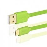 Obrzok produktu AXAGON - BUMM-AM02QG,  HQ Kbel Micro USB <-> USB A,  dtov a nabjac 2A,  zelen,  0.2 