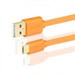 Obrzok produktu AXAGON - BUMM-AM02QO,  HQ Kbel Micro USB <-> USB A,  dtov a nabjac 2A,  oranov,  0.